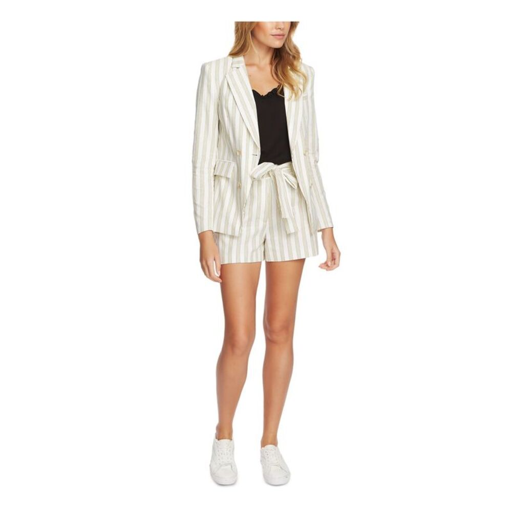 1. STATE Womens Yellow Tie Striped Boyfriend Shorts 2 - Picture 3 of 4